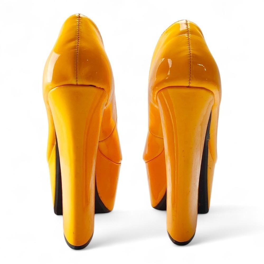 Fahrenheit Anne Neon Orange Peep Toe Platform Heels Size 6.5​ - Picture 4 of 5